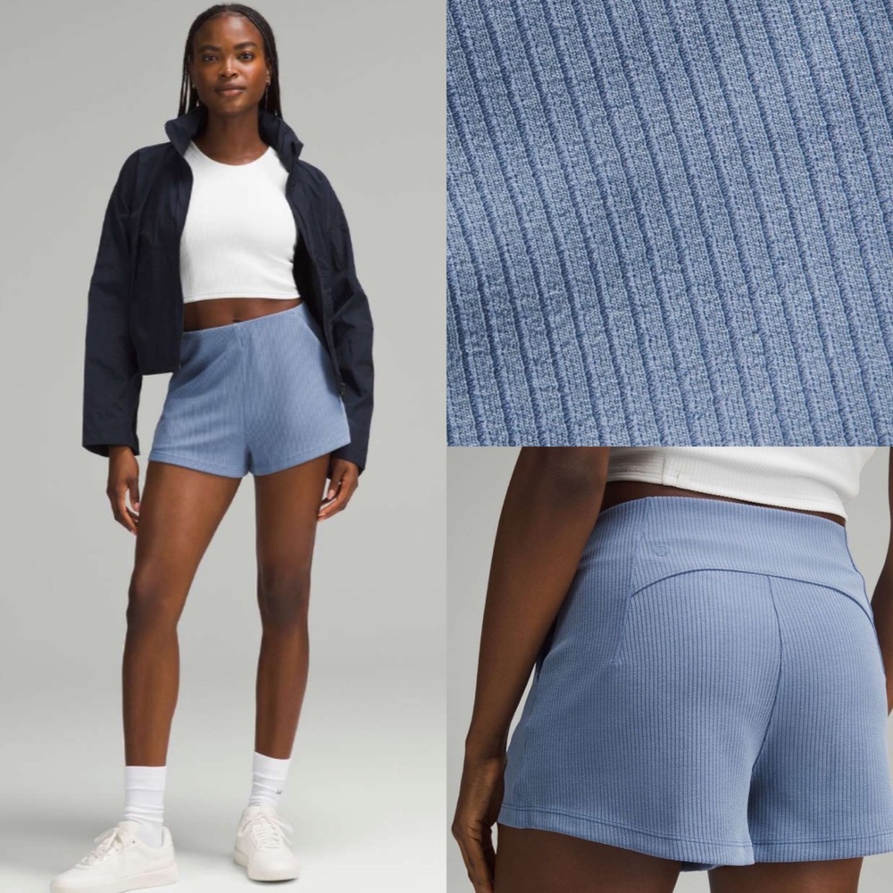 Lululemon Ribbed Softstreme High-Rise Short 2"
Oasis Blue!